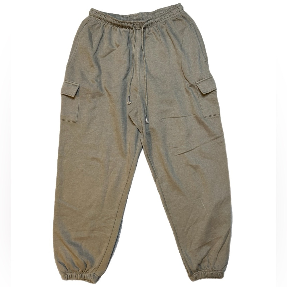 Factory Fleece Casual Olive Green Cargo Joggers